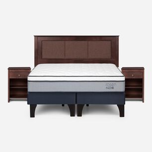 Cama Europea Rosen Indie / King / Base Dividida + Set De Maderas Rachel