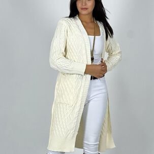 Cárdigan Bolsillos Diseño Blanco Invierno