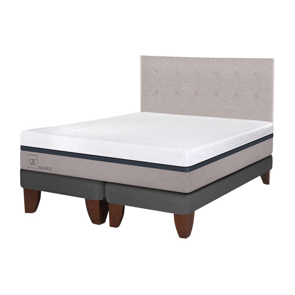 Cama Europea Cic Balance / 2 Plazas / Base Dividida + Respaldo image number 1.0