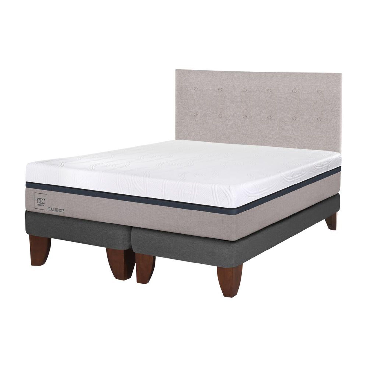 Cama Europea Cic Balance / 2 Plazas / Base Dividida + Respaldo image number 1.0