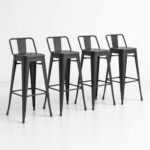 Pack De 4 Taburetes Tolix De Acero - Negro