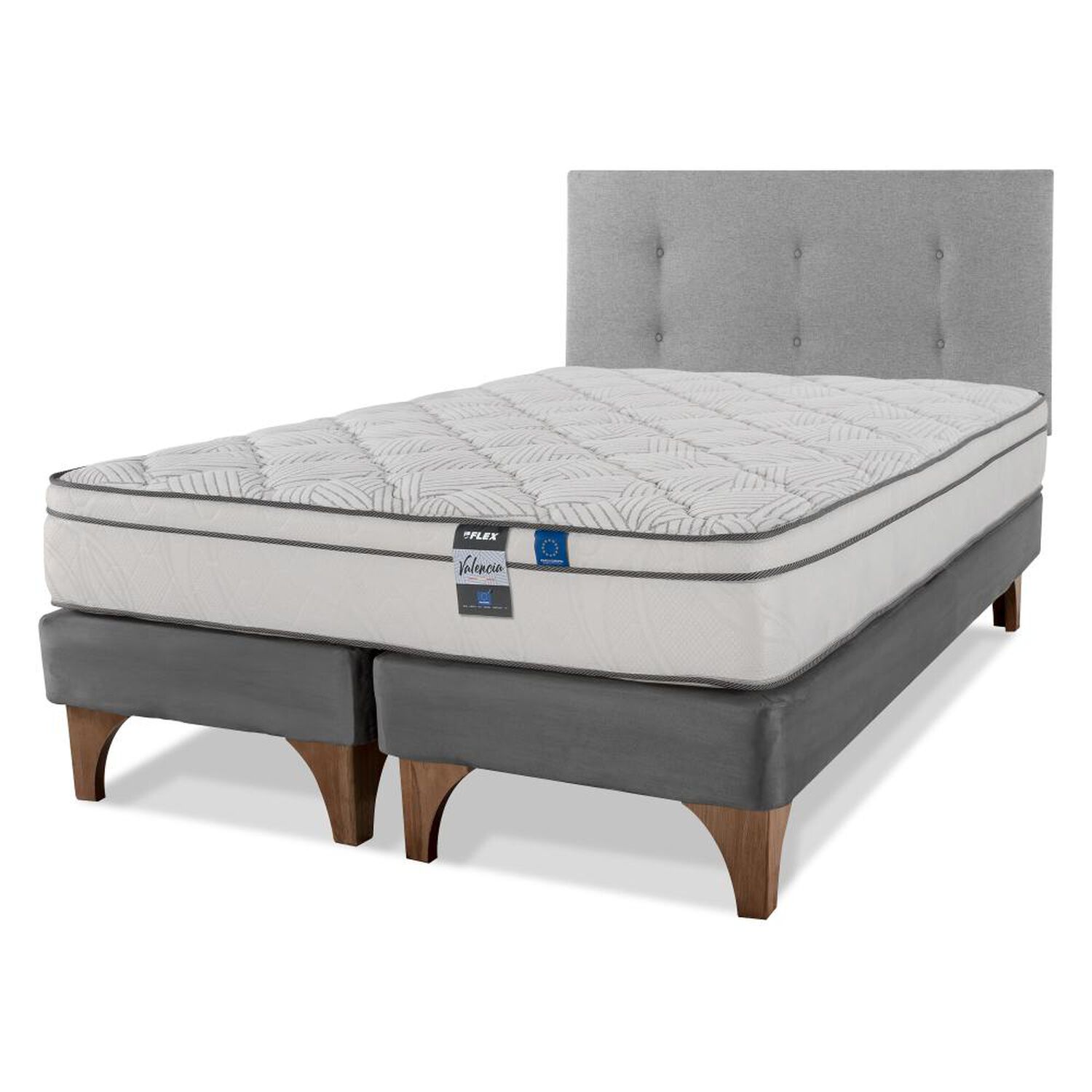 Cama Europea Flex Valencia / 2 Plazas / Base Dividida + Respaldo image number 0.0