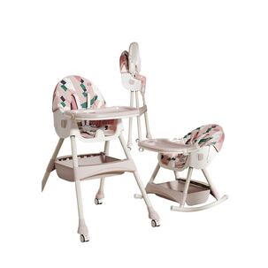 Silla De Comer Mecedora 2 En 1 Con Ruedas Rosada Lubabycas