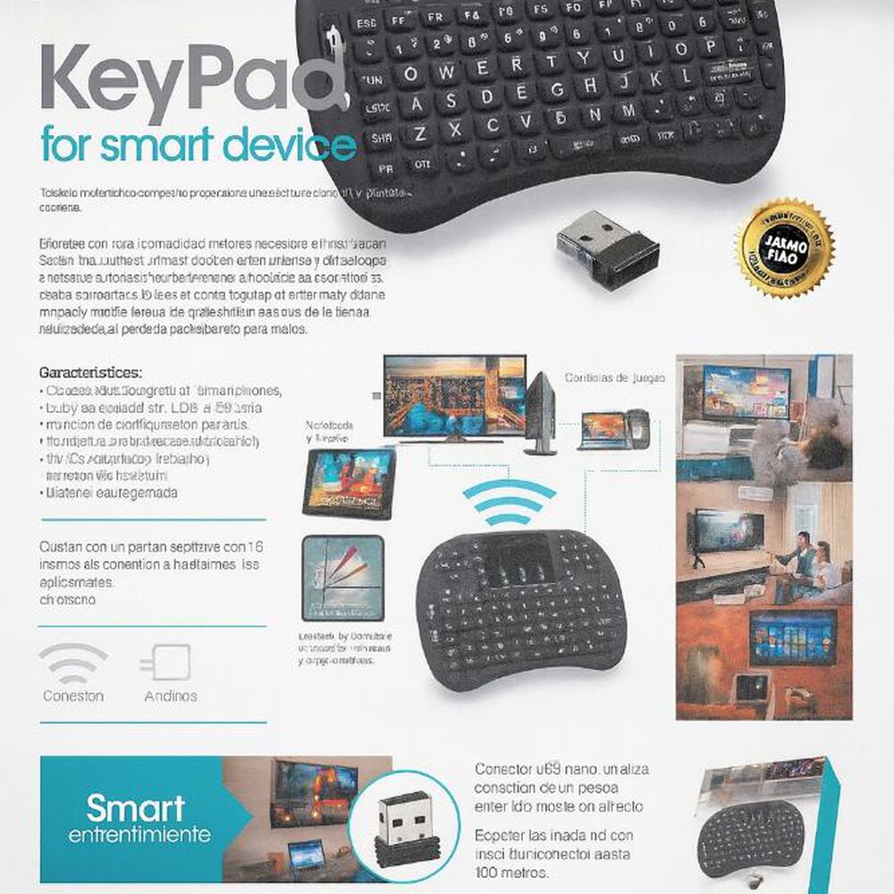 Teclado Mini Wireless Mlab Smart Tv Con Touch Pad Usb image number 4.0