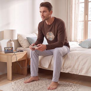 Pijama Hombre Algod&oacute;n Estampado Retro Gamer