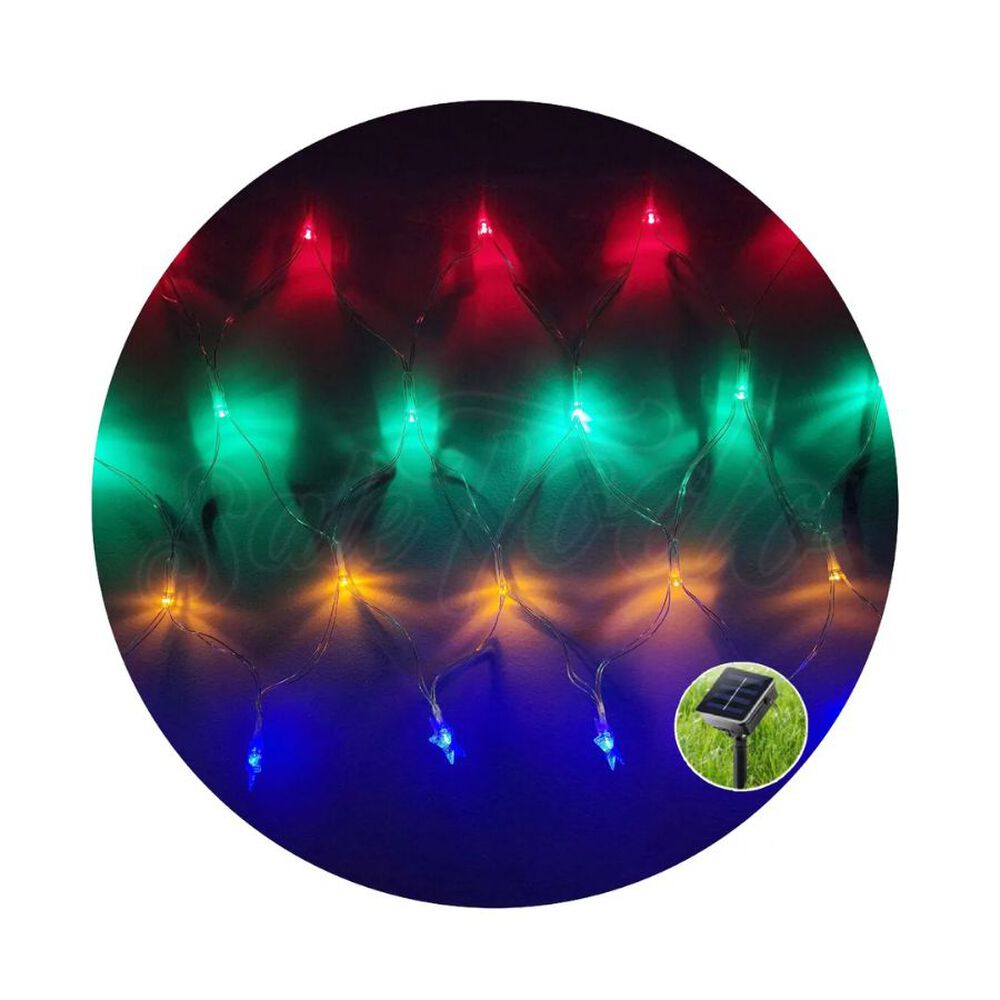 Malla Estrella Cascada De Luces Solares 100 Led Multicolor 3m image number 0.0