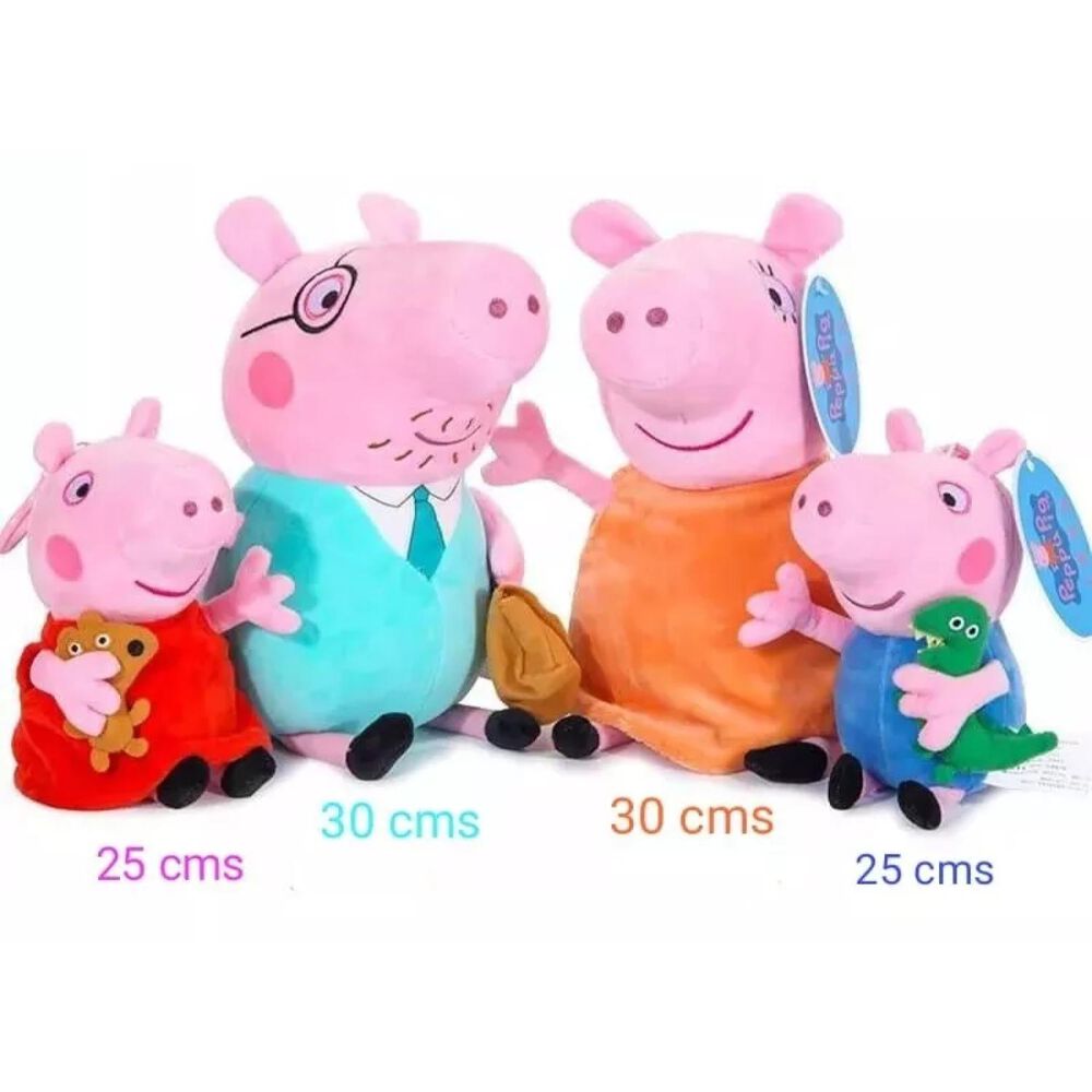 Pack 4 Peluches Familia Peppa Pig 30cm Rosado Infantil image number 1.0