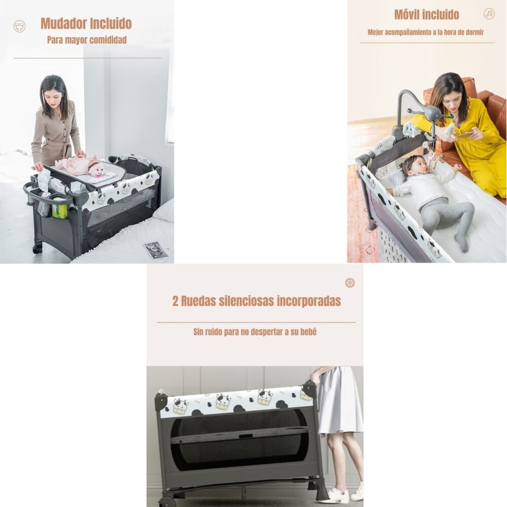 Cuna Colecho Corral Mecedora 4 En 1 Lubabycas Azul image number 5.0