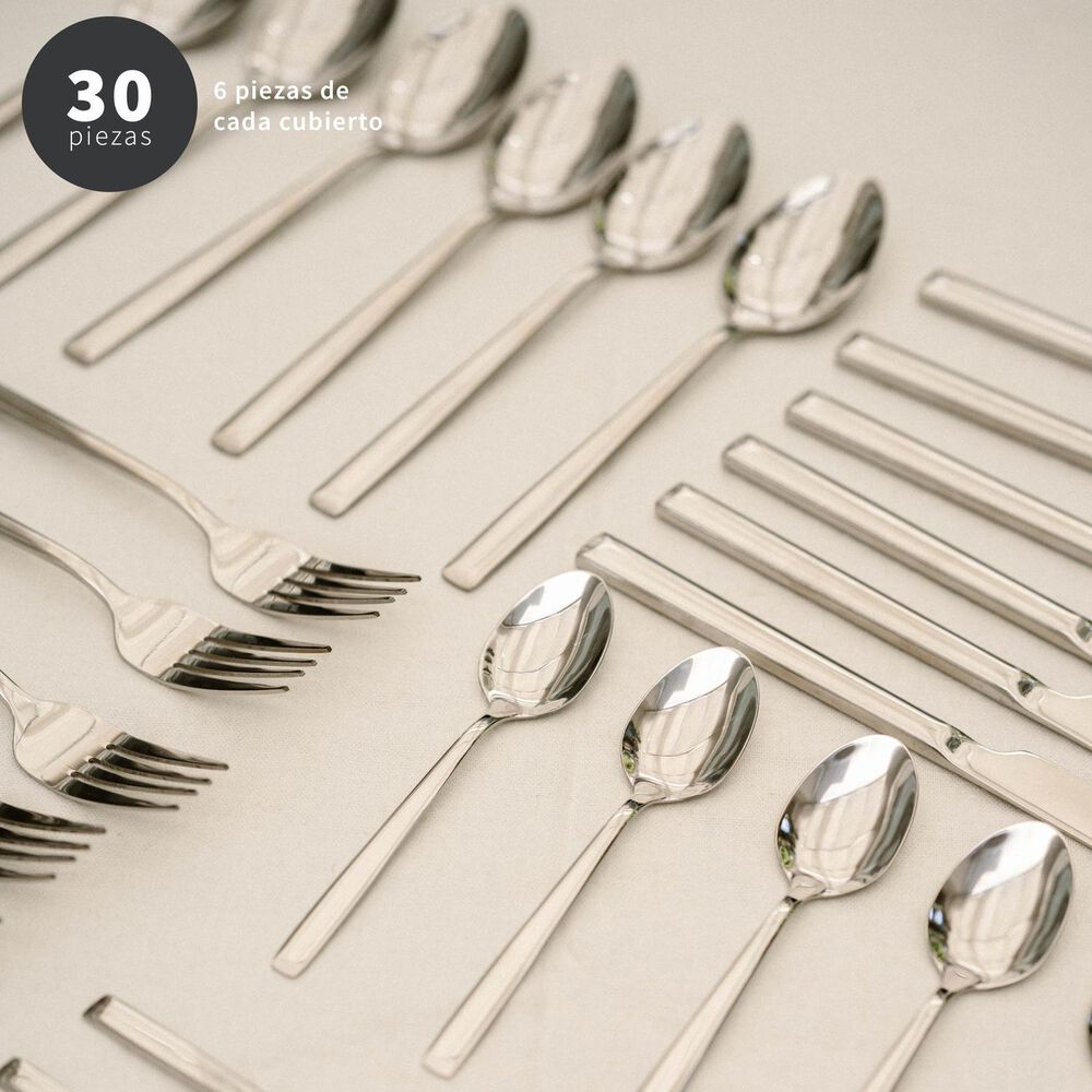 Set De Cuchiller&iacute;a 30 Pcs Cubiertos Acero Inoxidable Sicilia image number 5.0