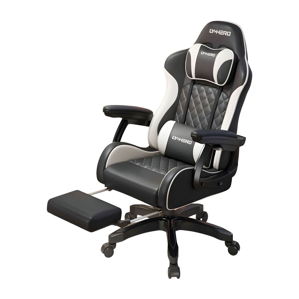 Silla Gamer Ergonómica Reclinable Con Reposapies Negra image number 0.0