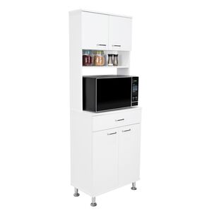 Mueble Microondas 4 Puertas 1 Cajon Fm-012b Blanco