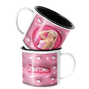 Taza Enlozada Lechera Barbie Pelicula Corazones Mu&ntilde;eca