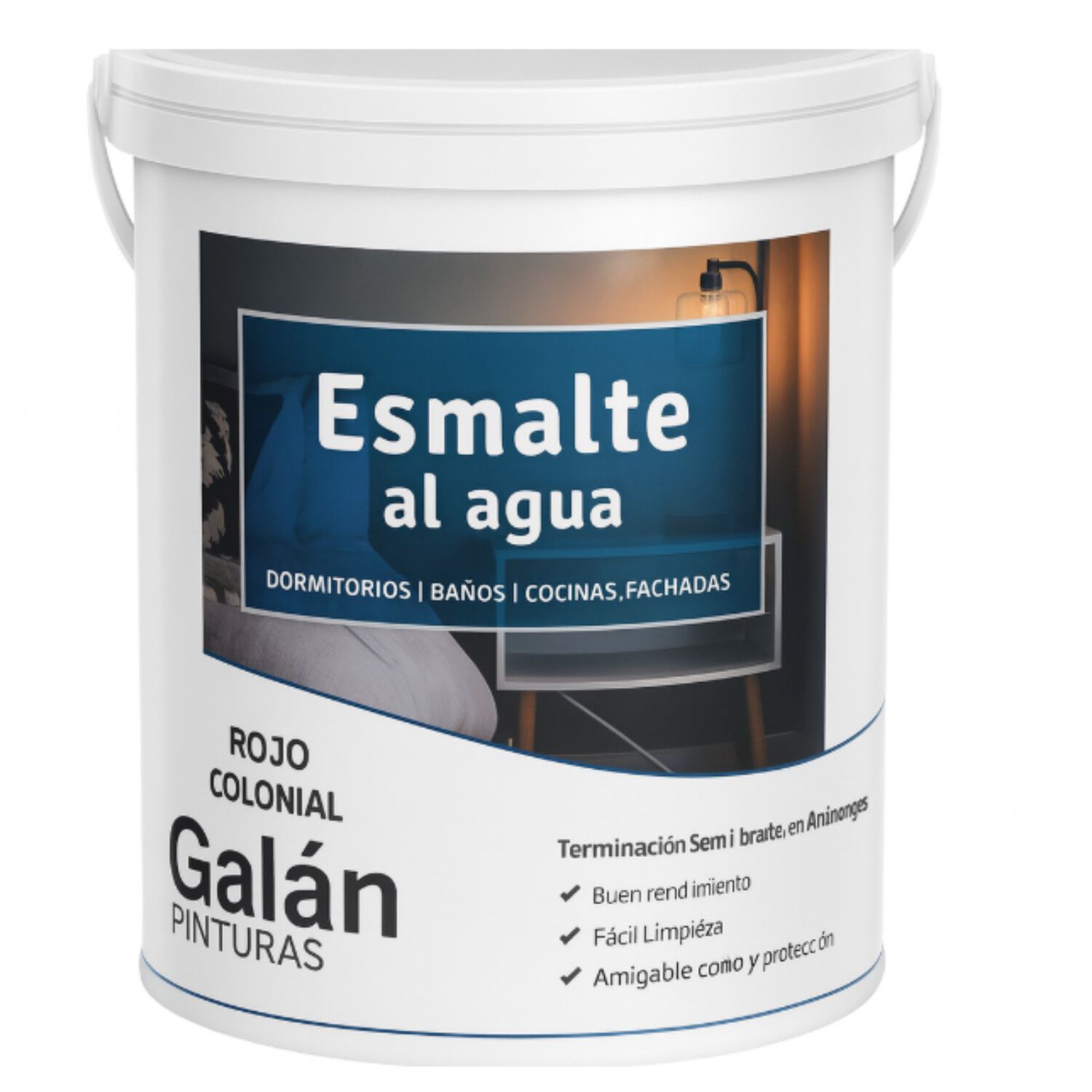 Pintura Esmalte Al Agua Galan Rojo Colonial Semib Antihongos image number 2.0