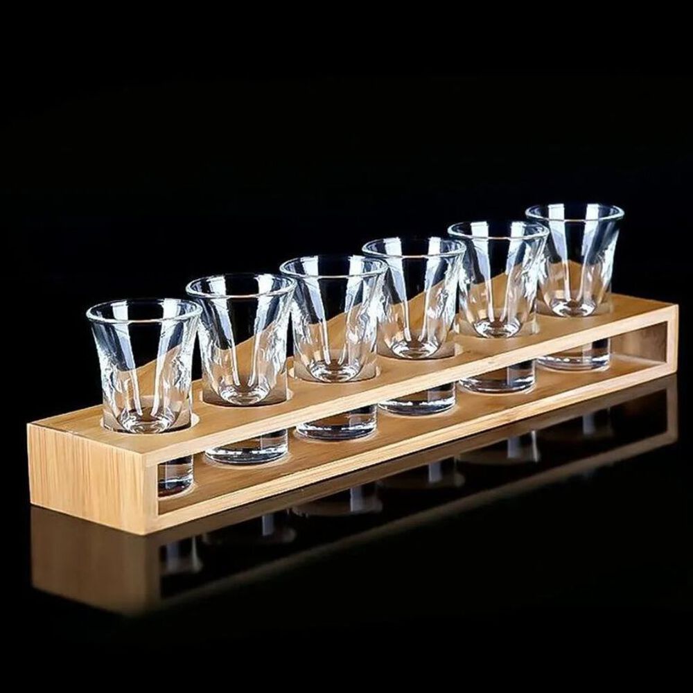 Estante De Bamb&uacute; Para Vasos Shot Bandeja Para Servir 6 Espacios image number 3.0