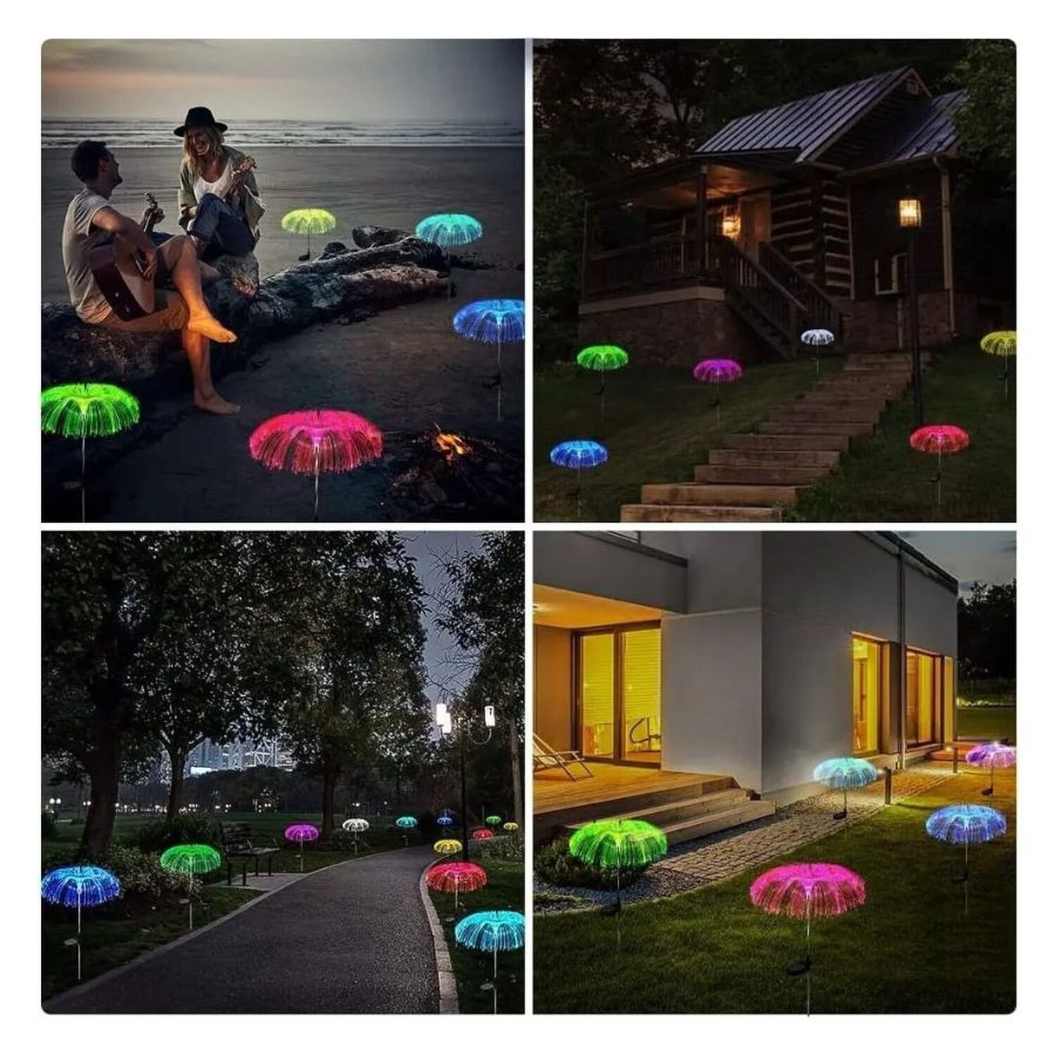 Pack 2 Estacas Solares Medusa Led Rgb Decoraci&oacute;n Jard&iacute;n image number 2.0