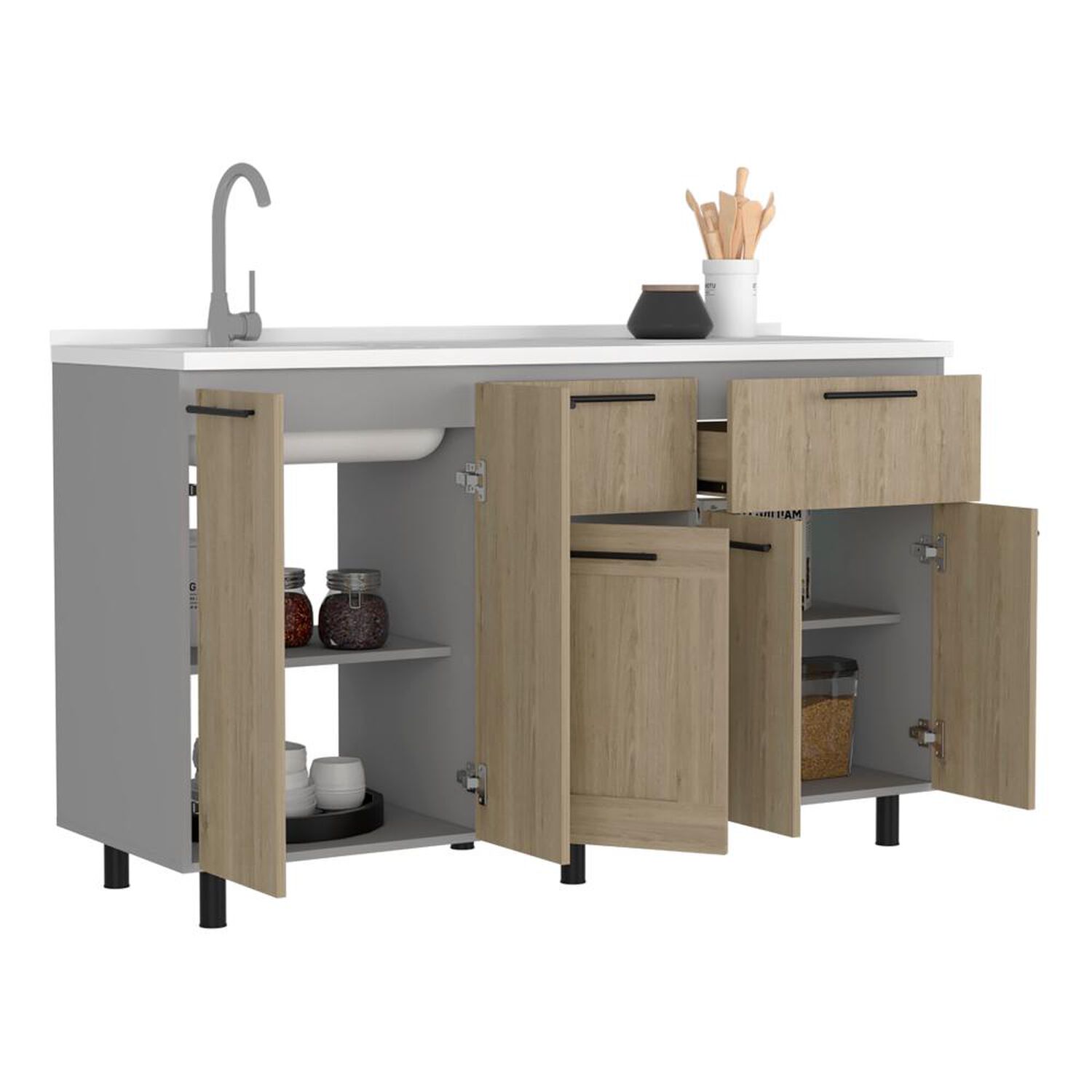 Modulo Lavaplatos Tuhome Hasselt / 5 Puertas / 2 Cajones image number 2.0