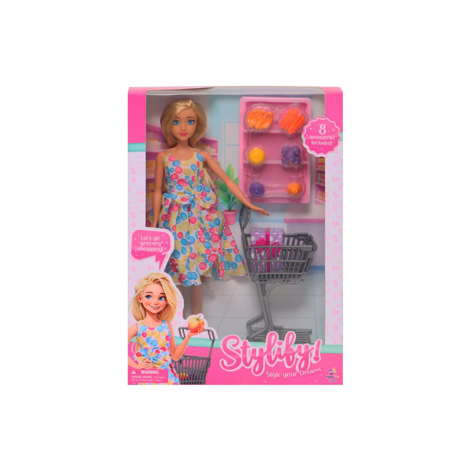 Mu&ntilde;eca Fashion 31 Cm Con Set De Supermercado Happyline image number 0.0