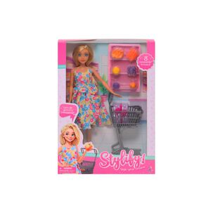Mu&ntilde;eca Fashion 31 Cm Con Set De Supermercado Happyline