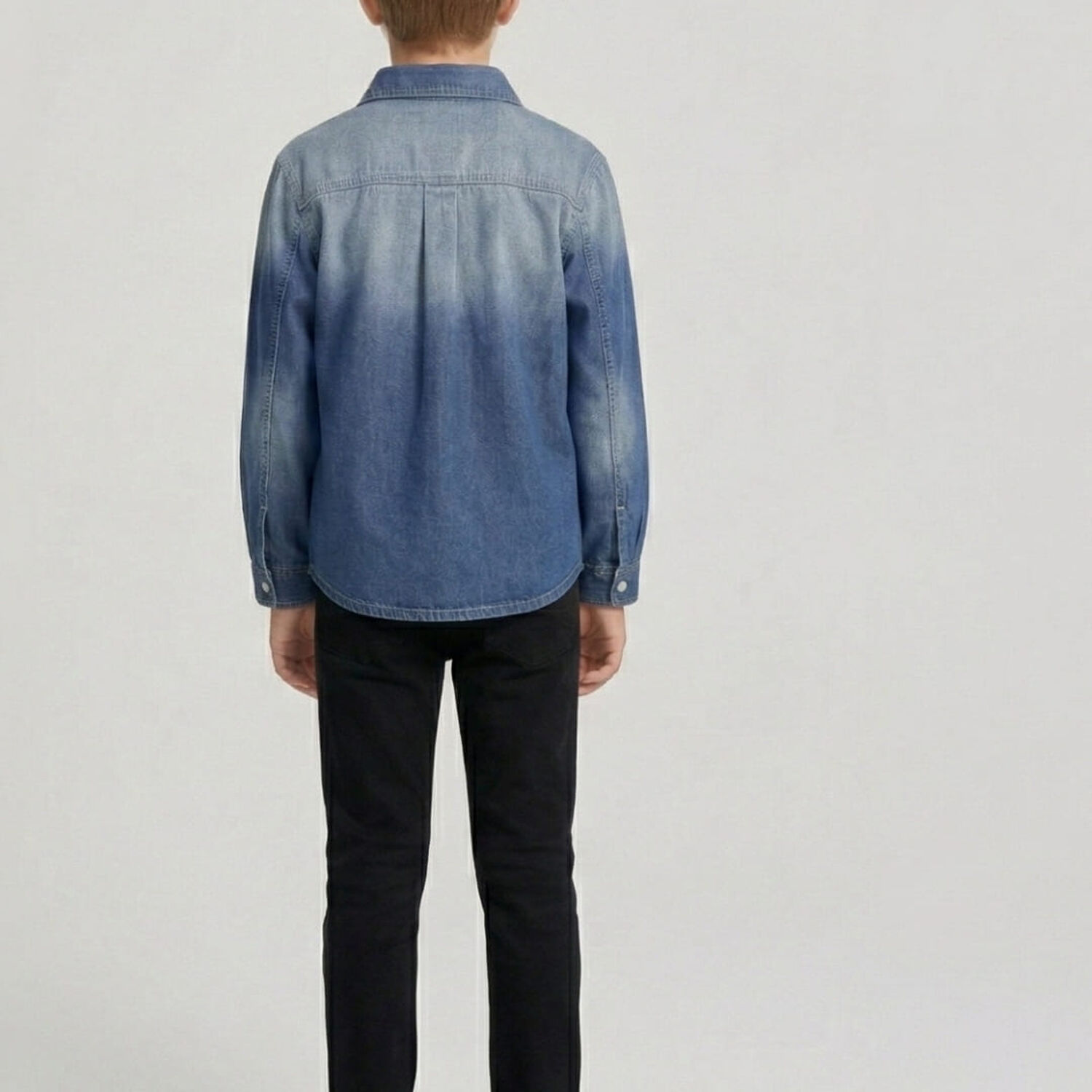 Sobrecamisa Mezclilla Ni&ntilde;o Denim Degradado Look Urbano image number 4.0