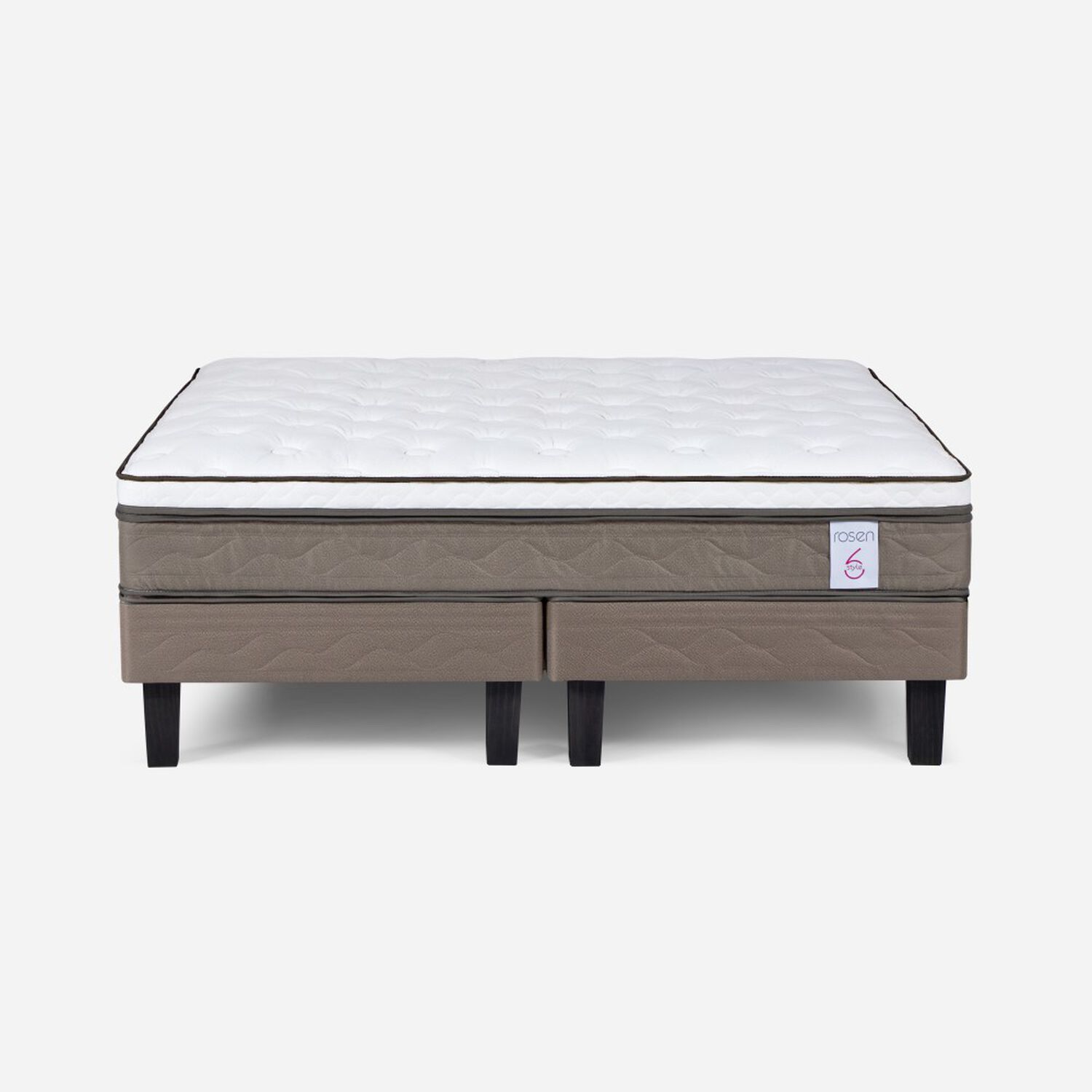 Cama Europea Rosen New Style 6 / 2 Plazas / Base Dividida + Set De Maderas Milan image number 2.0