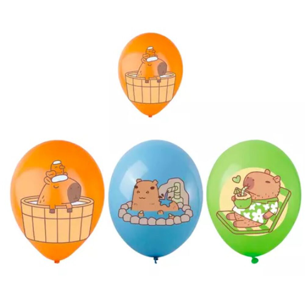 Pack 12 Globos Cumpleaños Diseño Capibara image number 0.0