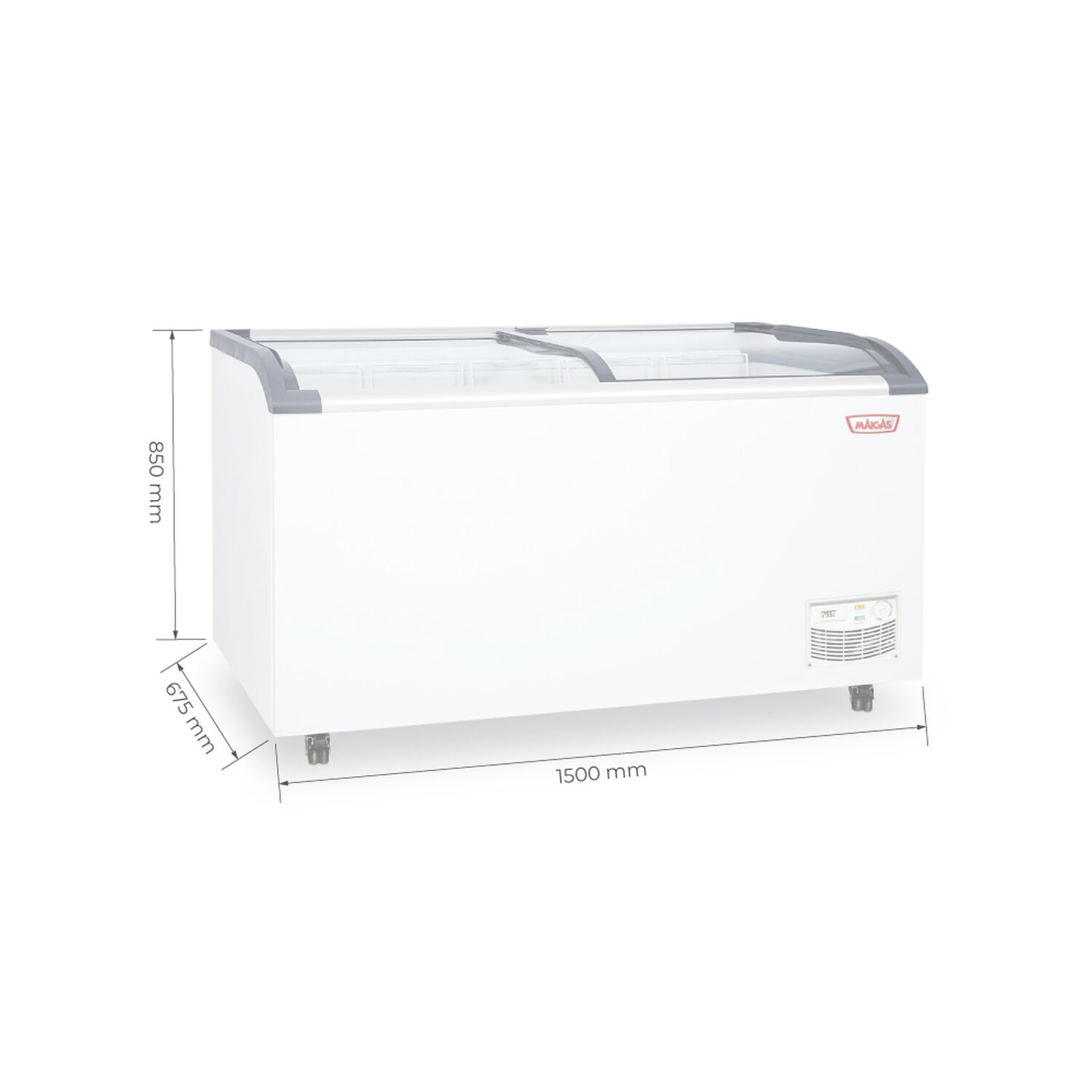 Congelador Dual Tipo Isla Vidrio Curvo De 470 L image number 4.0