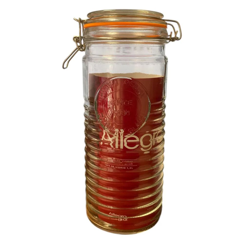 Frasco Vidrio Allegra Tapa Clip 1400ml Transparente Contenedor image number 1.0
