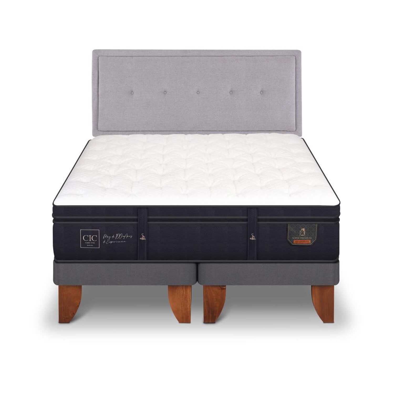 Cama Europea Cic Super Premium / King / Base Dividida + Respaldo image number 0.0