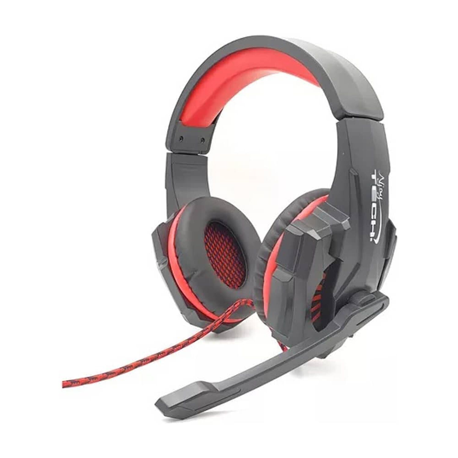Audífono Gamer Njoytech Con Micrófono Color Rojo Luz
