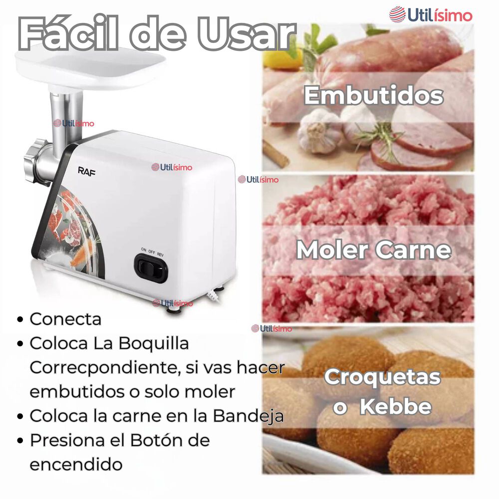 Máquina Moledora De Carnes Picadora Eléctrica 2500w De Potencia Choclo image number 5.0