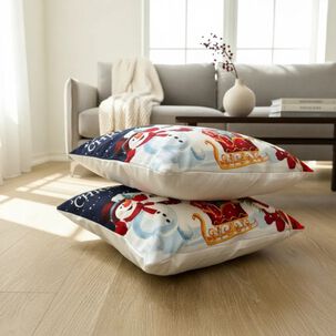 Set De 2 Cojines 45x45cm Navidad - Nieve Azul