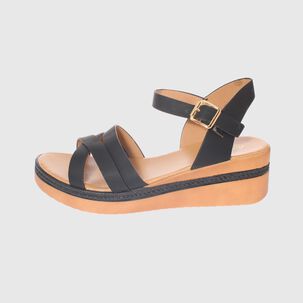 Sandalia Plataforma Negro V&iacute;a Franca Art. 52110b31138black