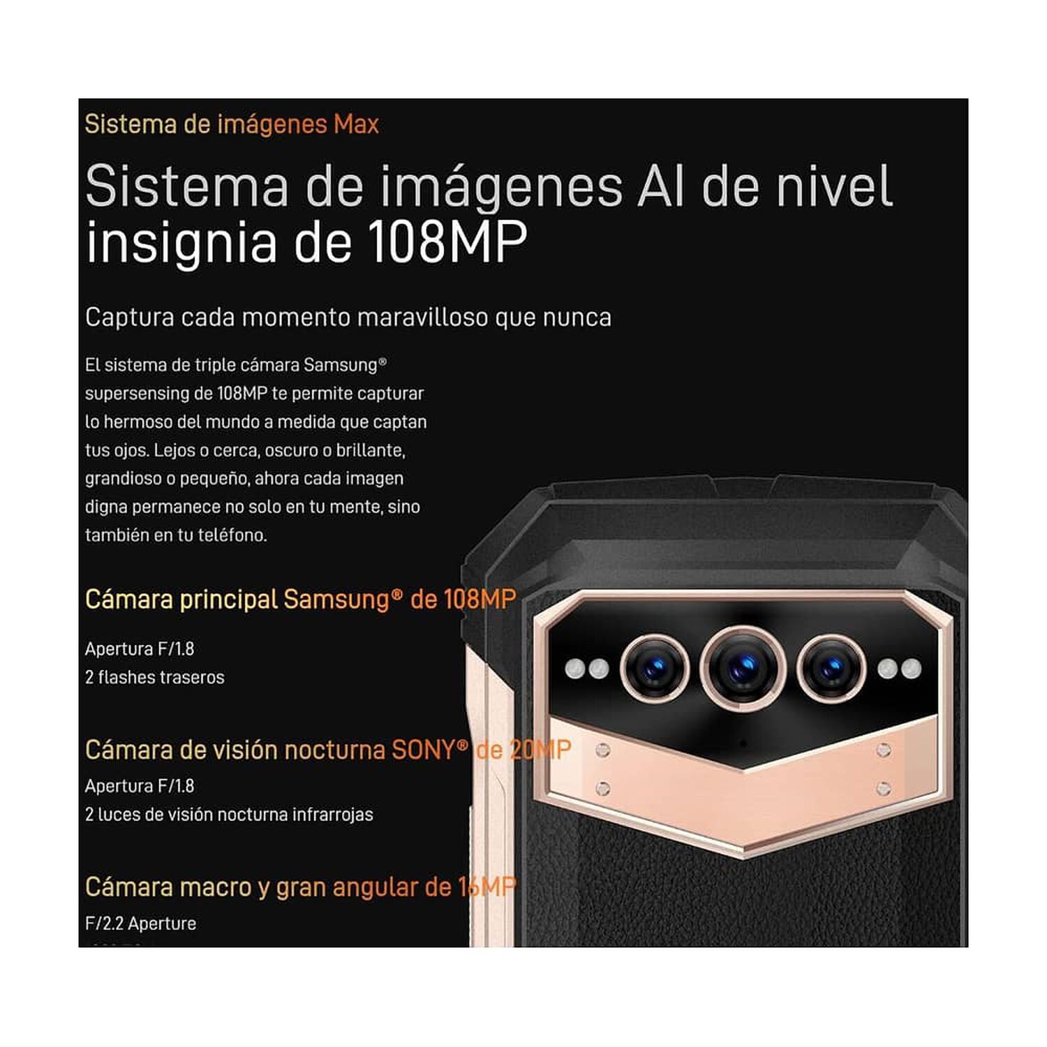 Doogee V Max Resistente A Golpes, Polvo, Humedad Y Agua / Bater&iacute;a 22.000mah, C&aacute;mara Visi&oacute;n Nocturna / Graba Videos En 4k image number 3.0