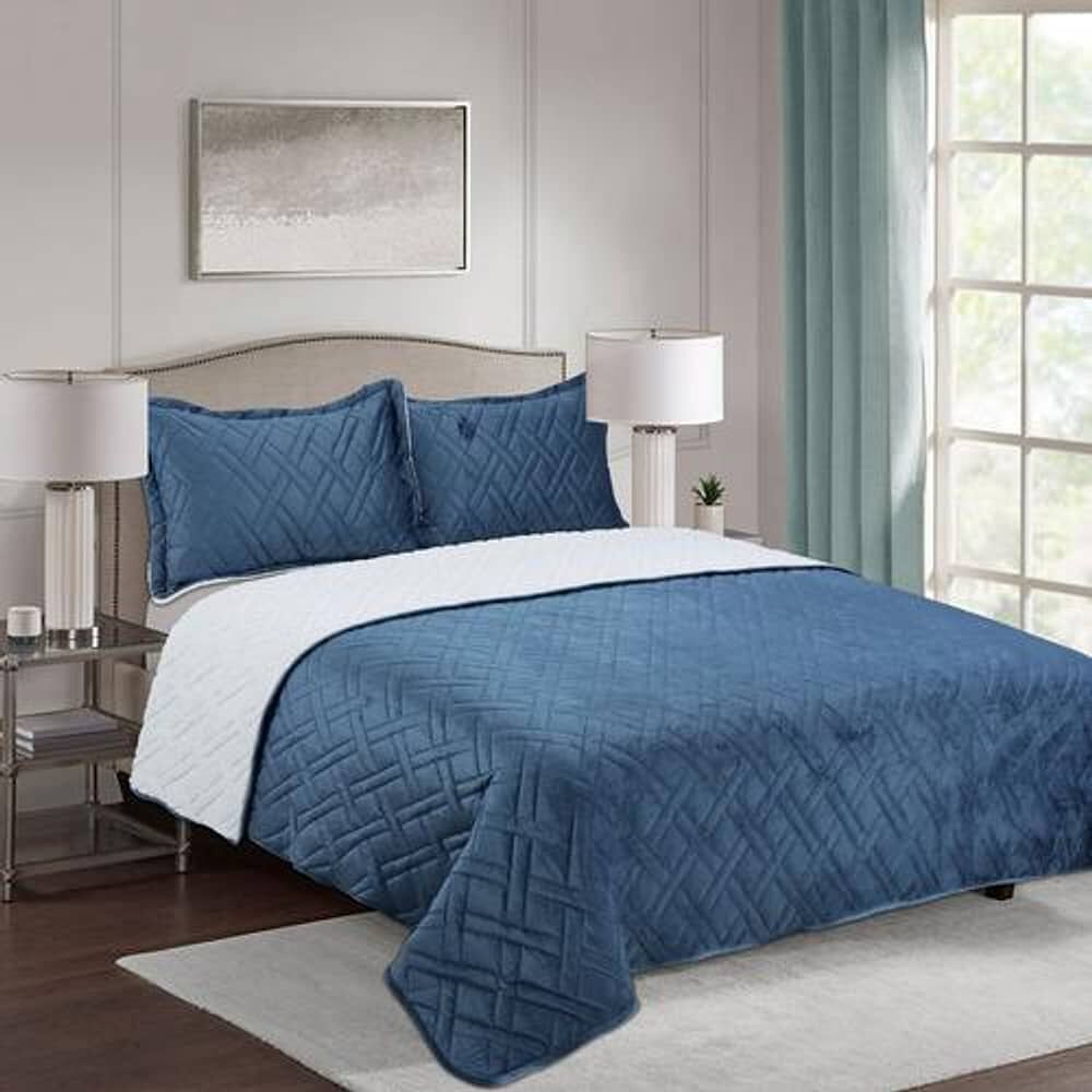 Plumon Andes Chiporro Velvet Azul 2 Plaza image number 0.0