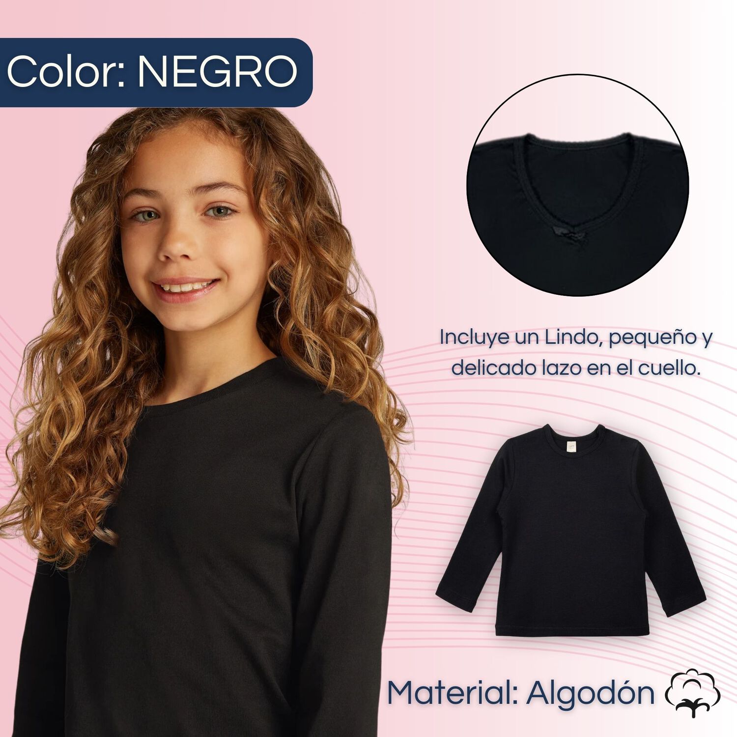 Pack 6 Camisetas Algod&oacute;n Mnga Larga Polera Ni&ntilde;a Primera Capa image number 1.0