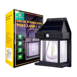 Lámpara Solar Pared Sensor Movimiento Cálido