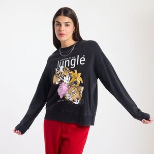 Polerón Estampado Manga Larga Cuello Redondo Mujer Rolly Go