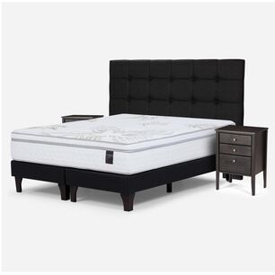 Cama Europea Rosen Art 4 / King / Base Dividida + Set De Maderas