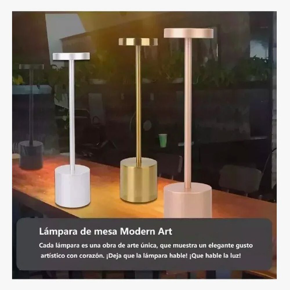 Lampara Led Escritorio Minimalista Dorada image number 3.0