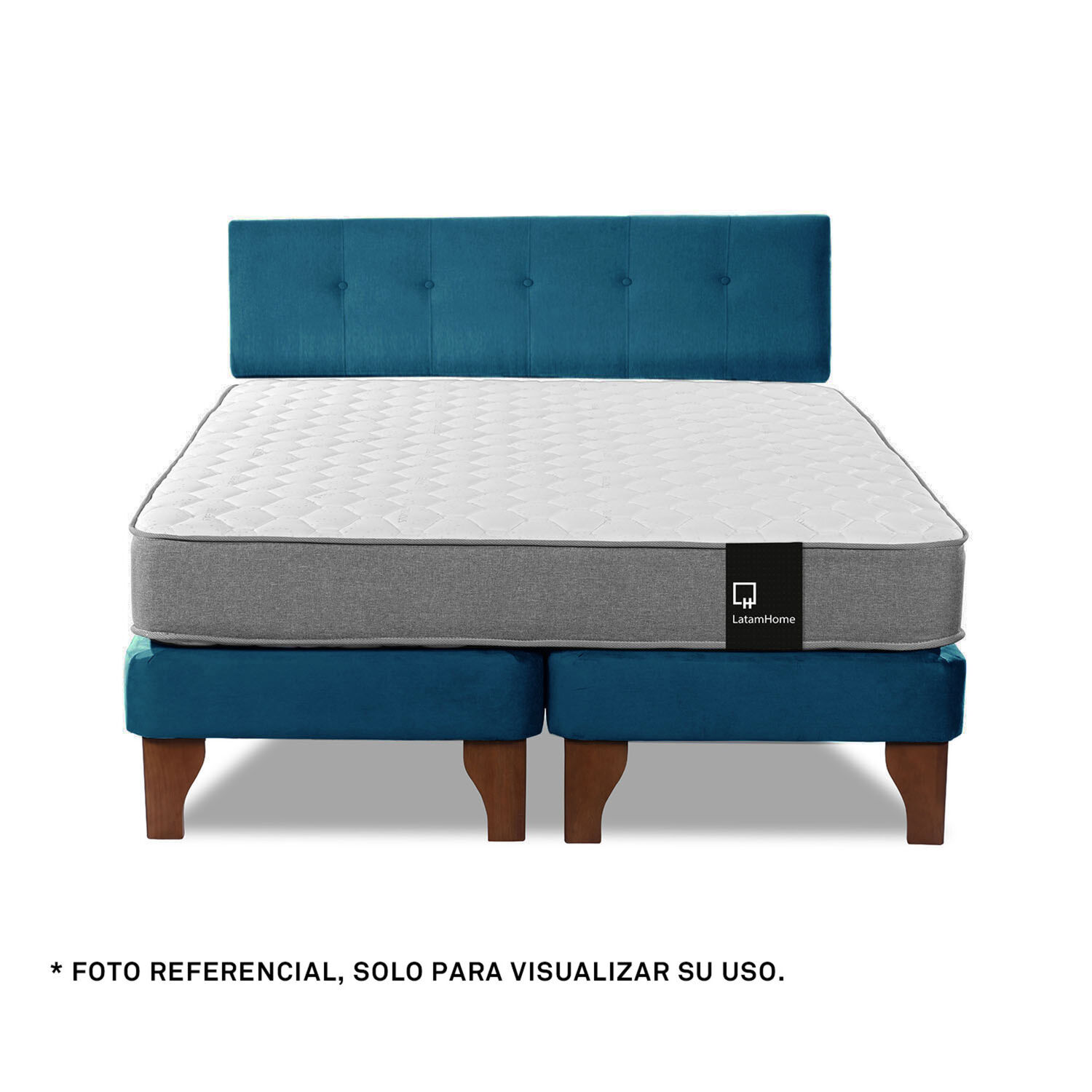 Respaldo Best Tela Velvet Azul 2 Plazas image number 3.0