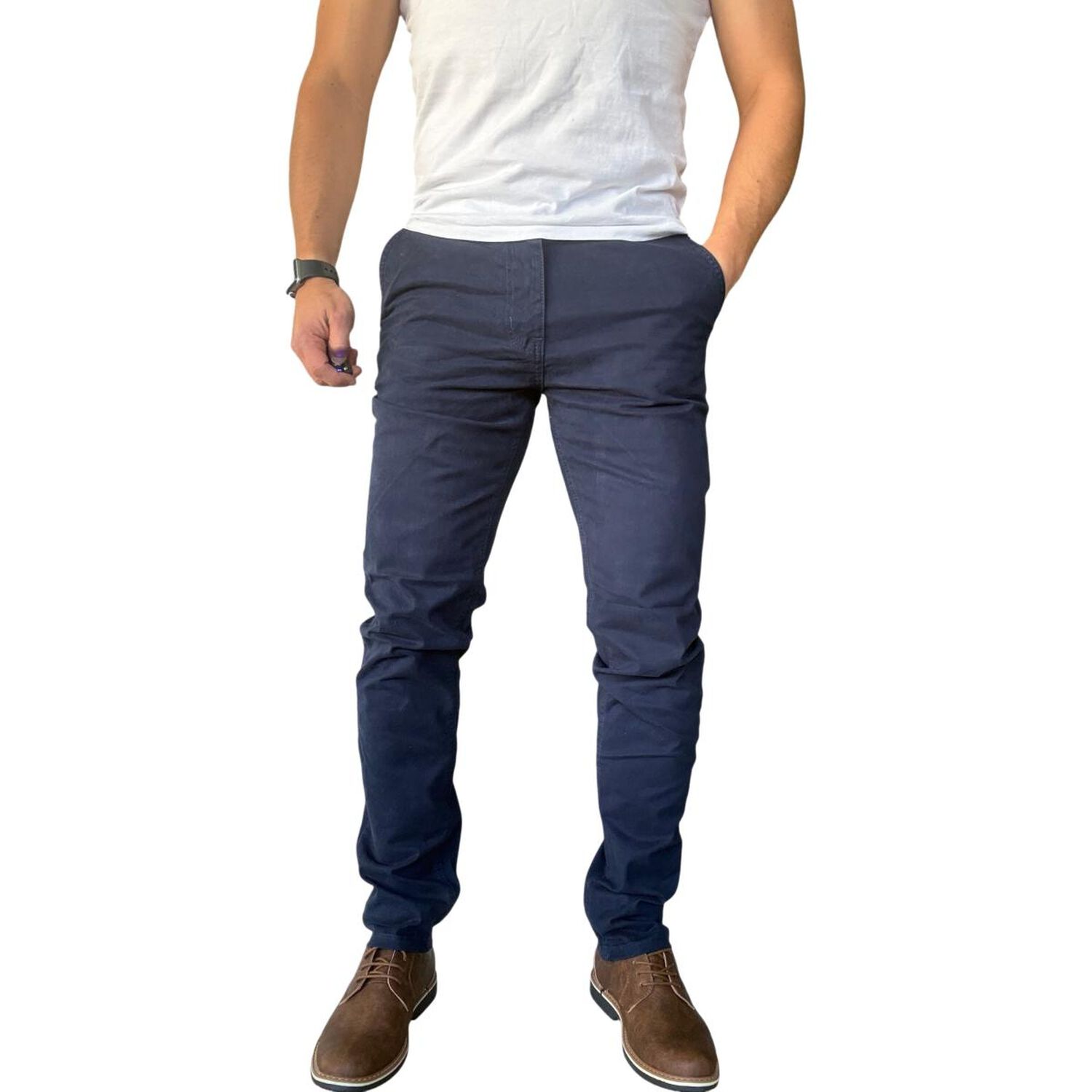 Pantal&oacute;n Elasticado Slim Fit Gabardina Hombre image number 20.0