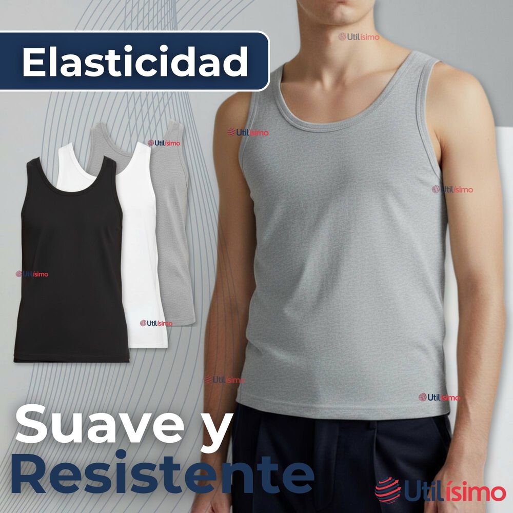 Pack 6 Camiseta Sin Manga B&aacute;sica Suave 100% Algod&oacute;n Colores Surtidos Ni&ntilde;o Juvenil Y Adulto image number 6.0