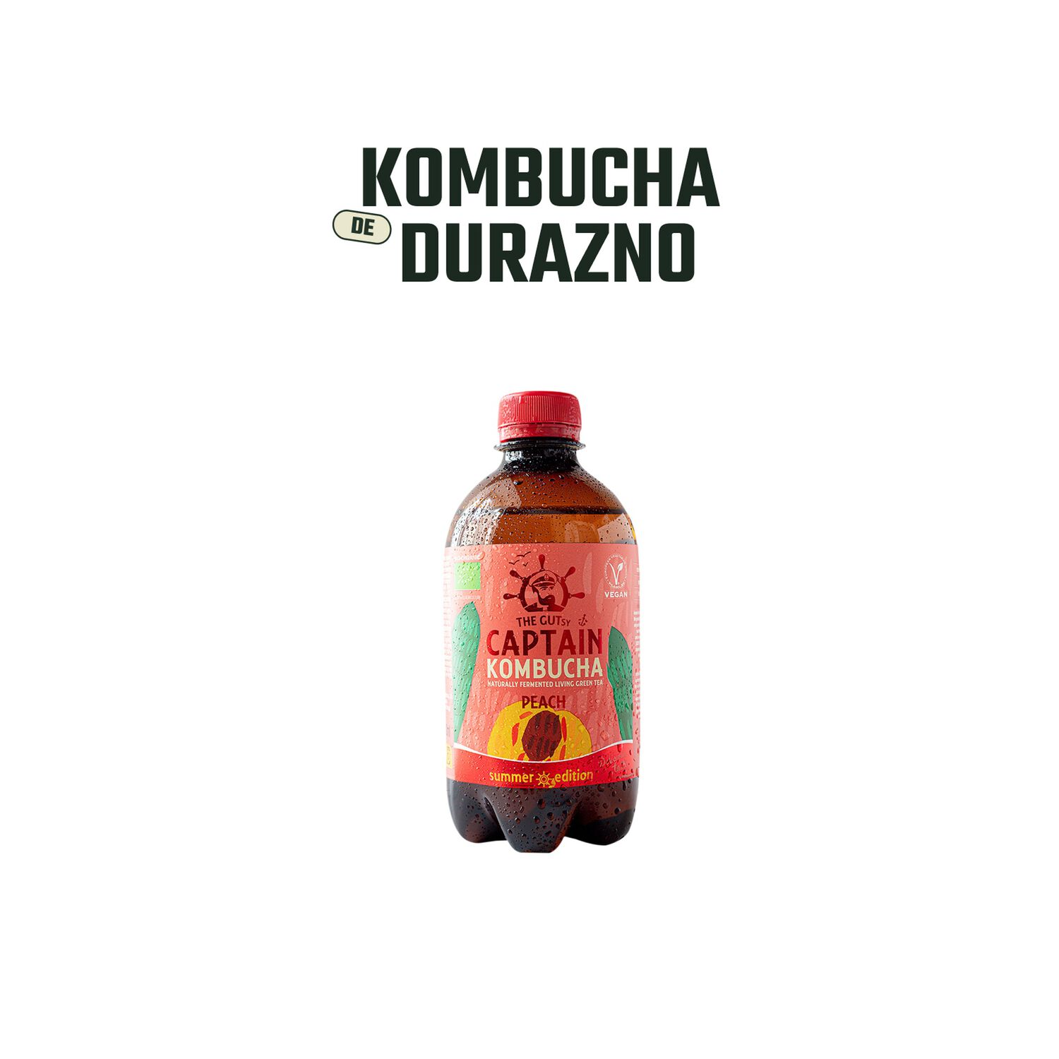 Kombucha Org&aacute;nica Durazno Gutsy Captain 1 X 400 Ml image number 2.0