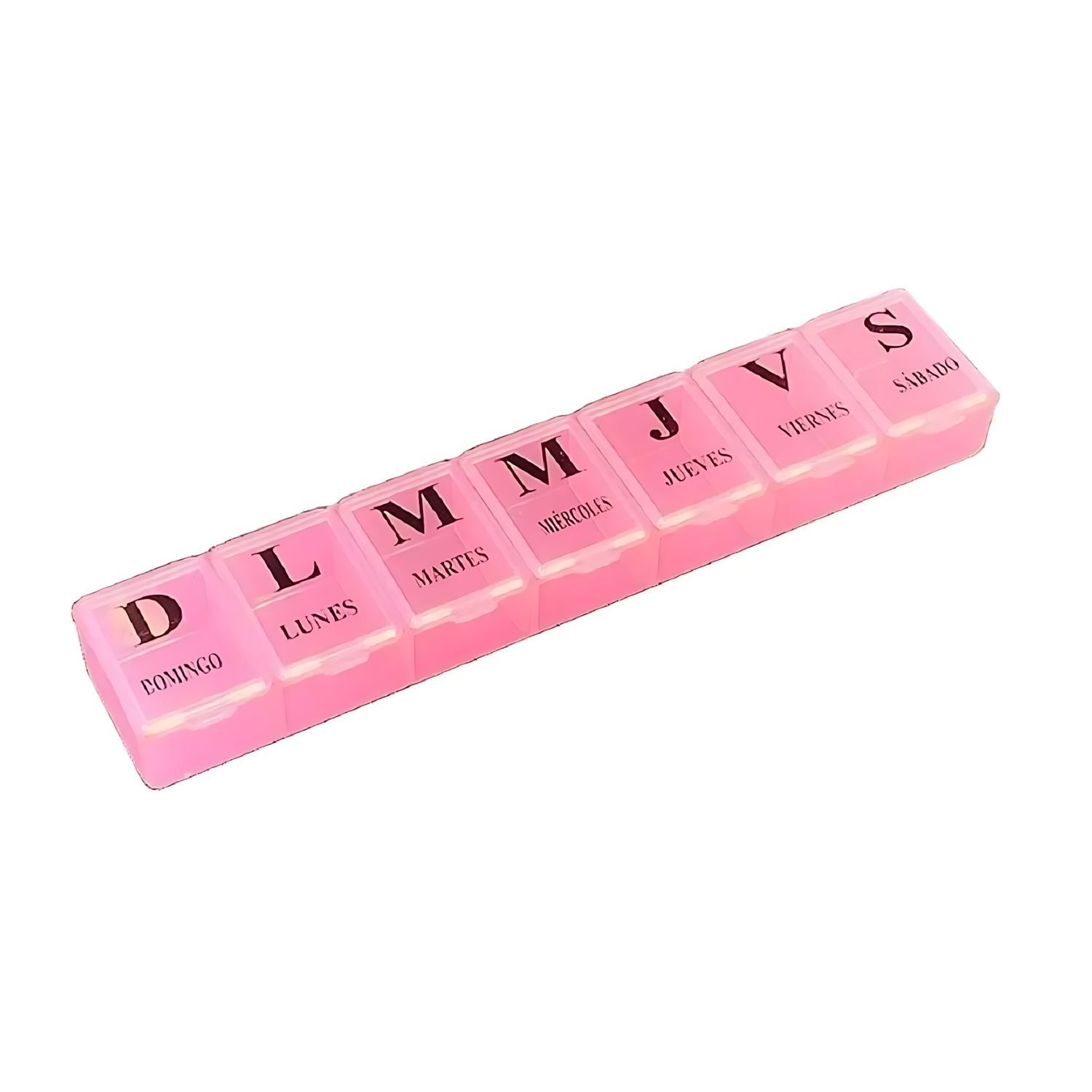 Pastillero Semanal Rosado 15cm Organizador De Medicamentos image number 0.0