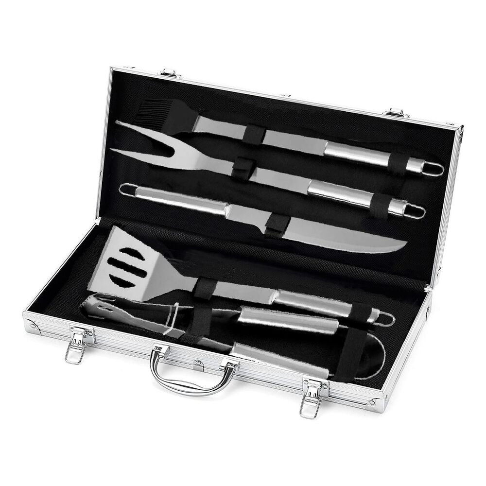 Kit Parrilla 5 Piezas Acero Inoxidable Maleta Portátil image number 0.0