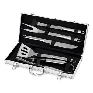 Kit Parrilla 5 Piezas Acero Inoxidable Maleta Port&aacute;til