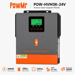 Inversor Solar H&iacute;brido Powmr 3000w 24v | Mppt 400v Onda Pura