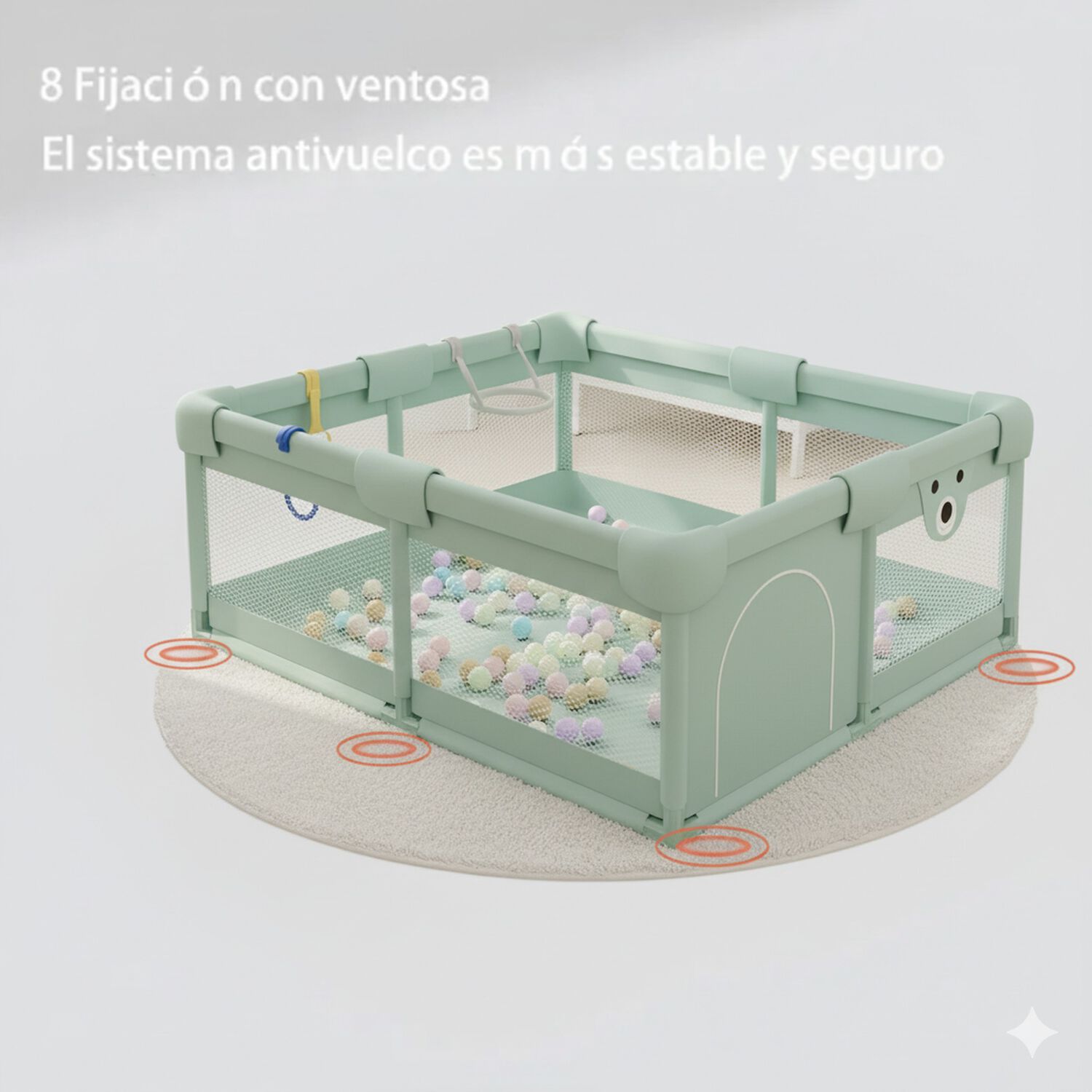 Corral De Juegos Infantil Con Accesorios De Juego 150x180 image number 10.0