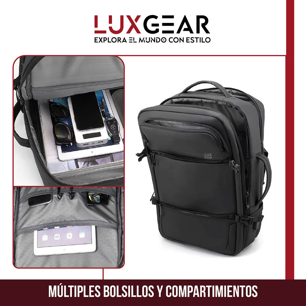 Mochila Notebook Viaje Luxgear Elite Impermeable Ejecutiva image number 2.0