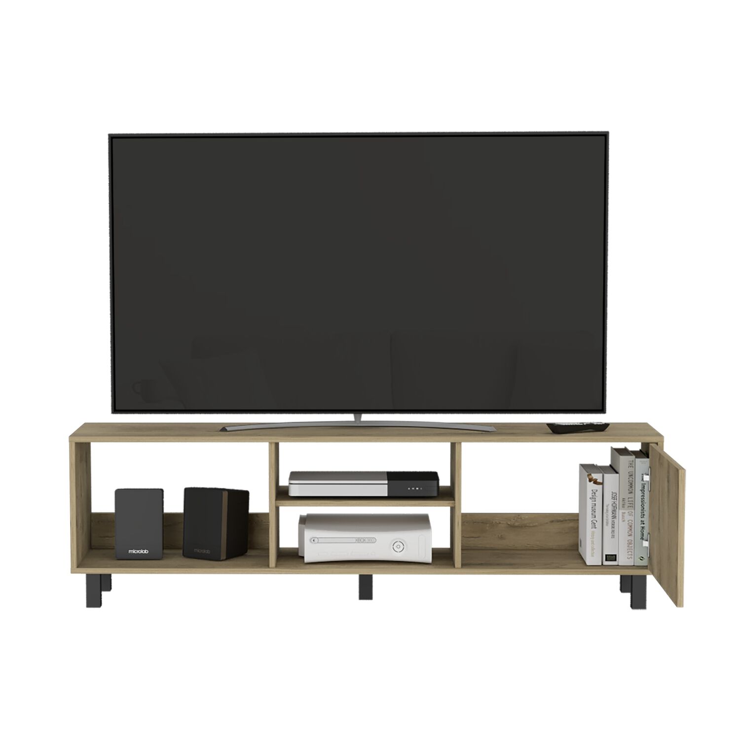 Rack Tv 65" 1 Puerta 47,5x160x35 Cm Caf&eacute; Claro image number 2.0